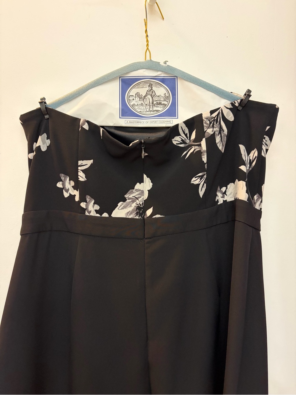 White House Black Market Black Strapless Floral-Print Jumpsuit - Picture 9 of 10